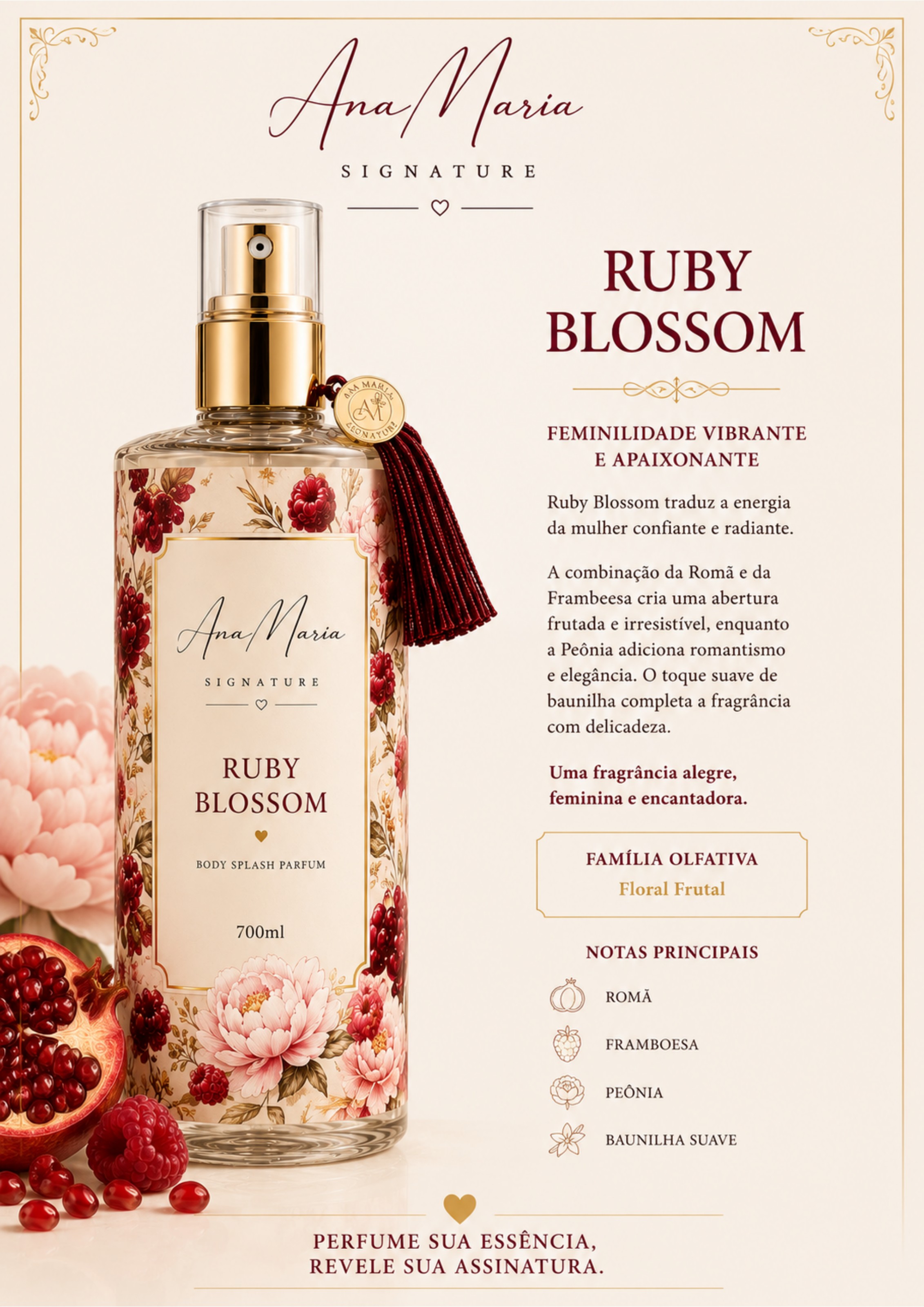 Fragrância Ruby Blossom — composição floral