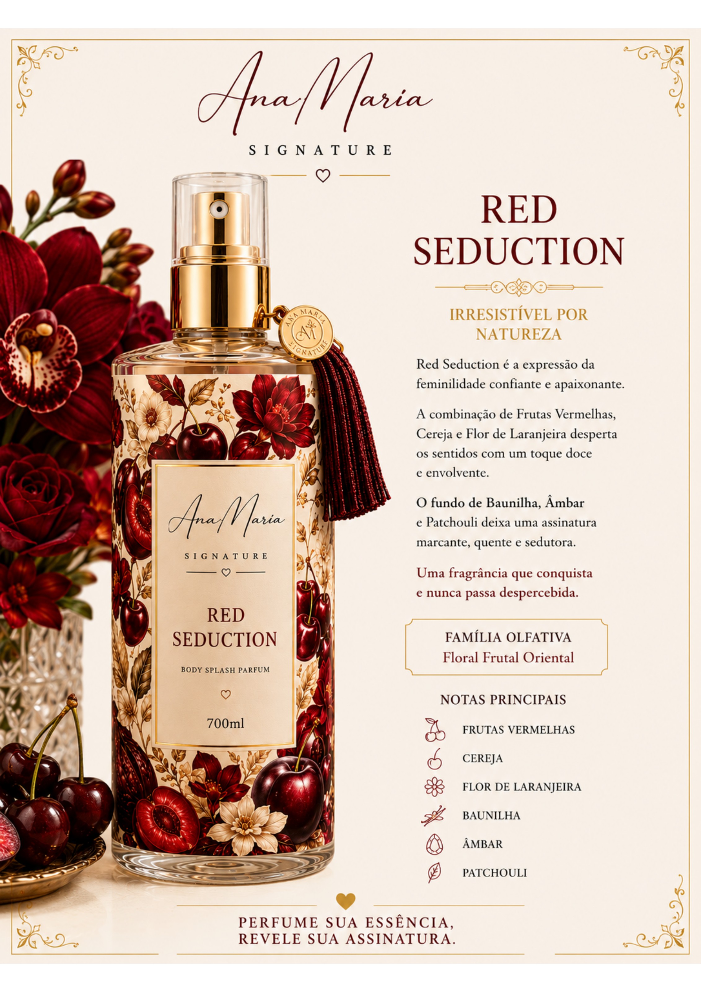 Fragrância Red Seduction — composição floral