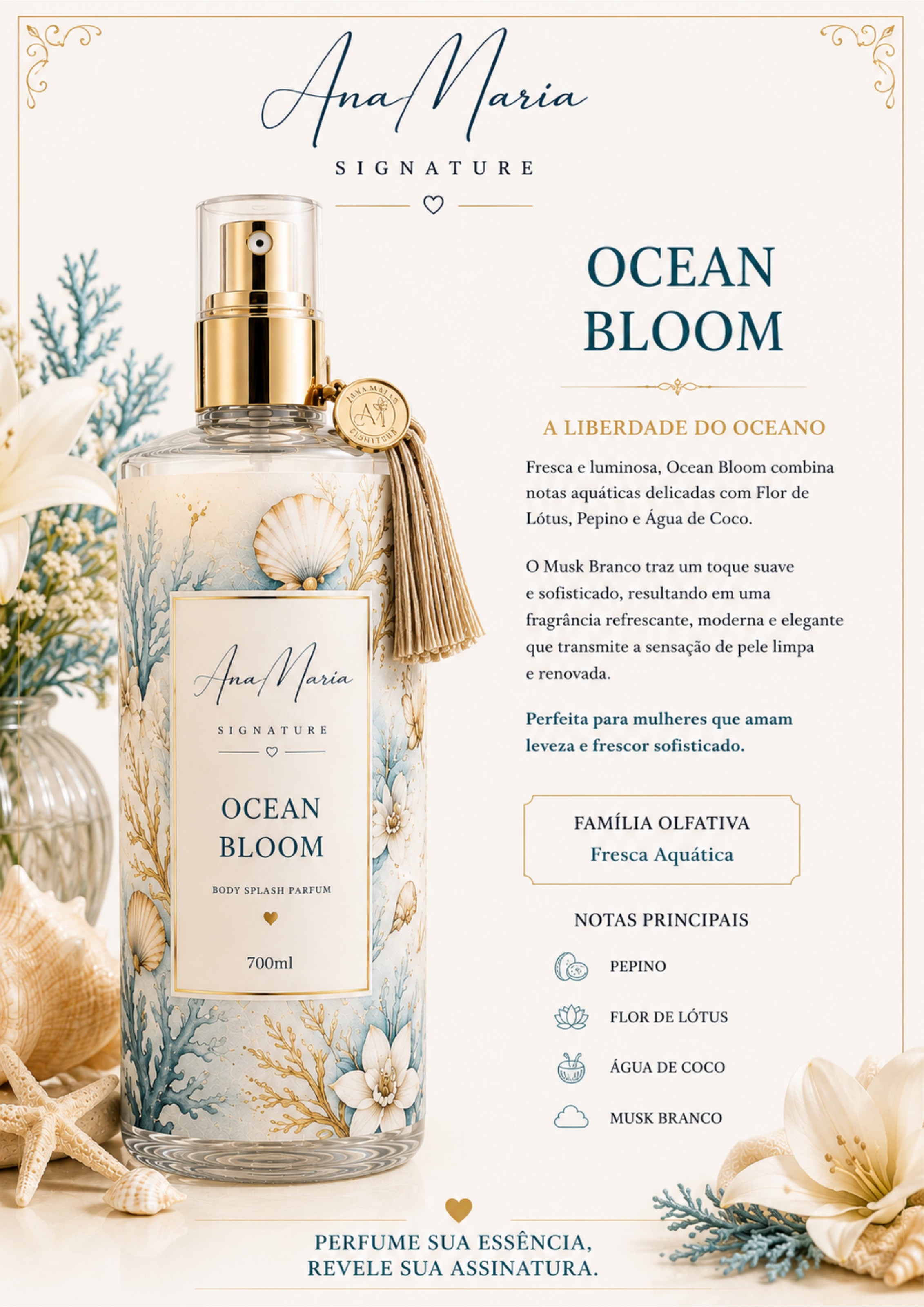 Fragrância Ocean Bloom — composição floral