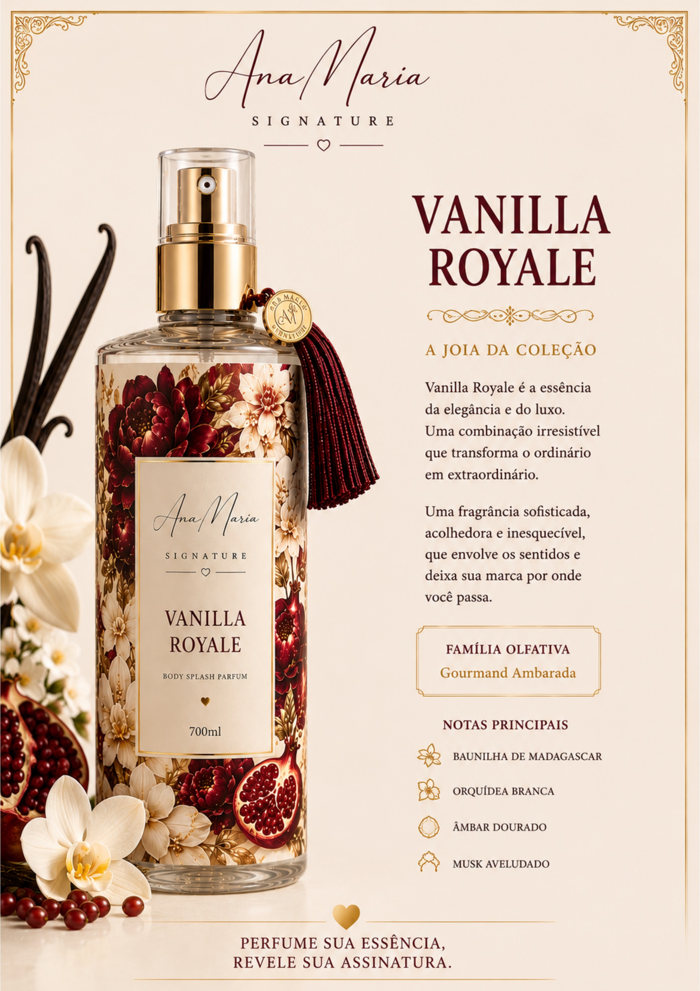 Fragrância Vanilla Royale — composição floral