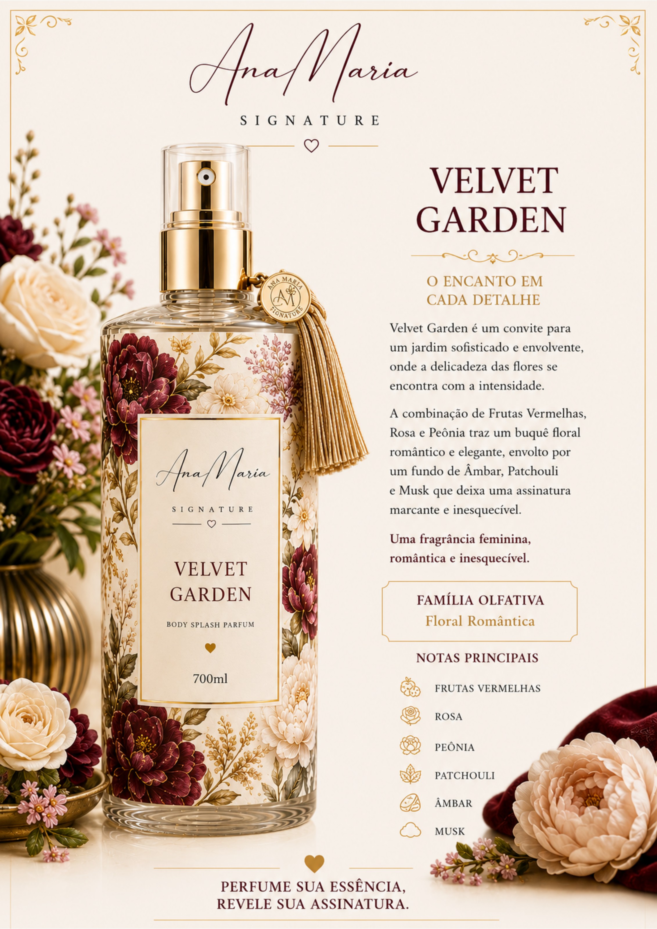 Fragrância Velvet Garden — composição floral